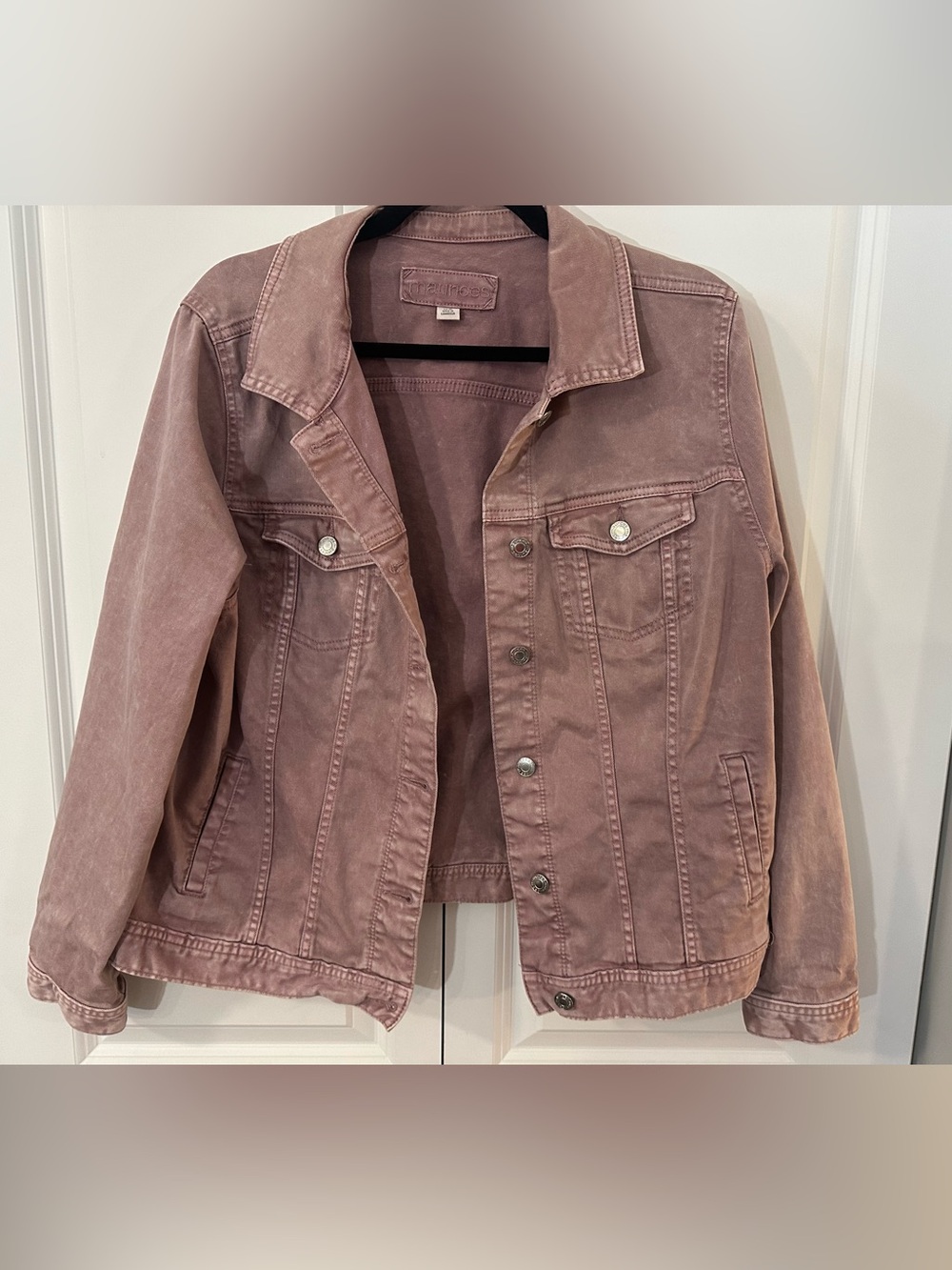 Maurices Dusty Mauve Blush Stretch Denim Jacket Size 0X